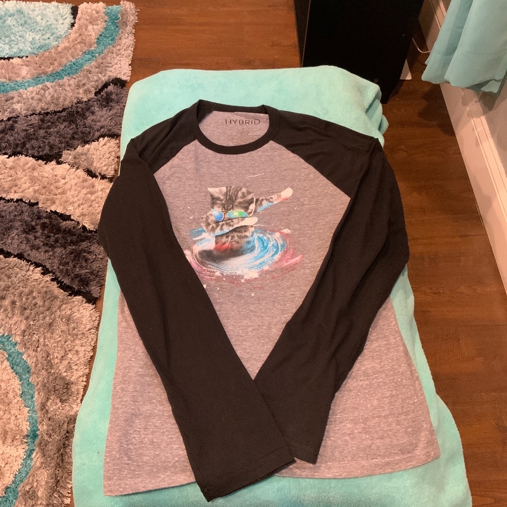Dabbing Cat  Long Sleeve Tee Youth XL